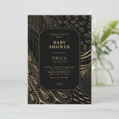 Vintage Babydusche Einladung (Stehend Vorderseite)