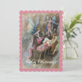 Vintage Babydusche Einladung (Stehend Vorderseite)