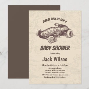 Vintage Babydusche Einladung