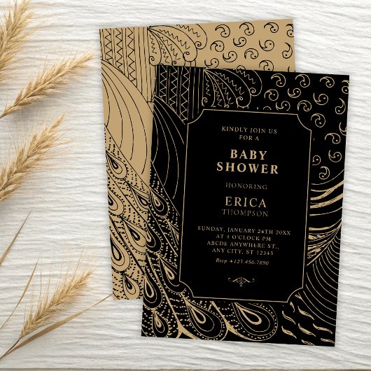 Vintage Babydusche Einladung