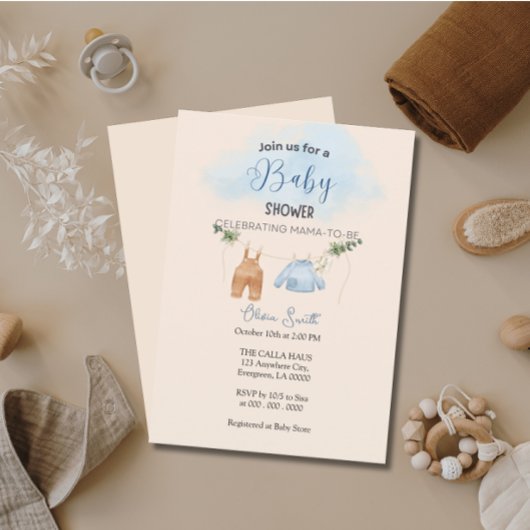 Vintage Babydusche Einladung