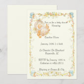 Vintage Babydusche Einladung (Vorne/Hinten)