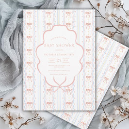 Vintage Babydusche für Herz und Knaben Einladung