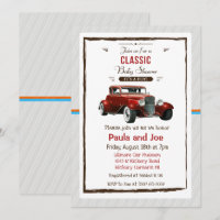 Vintage Babydusche für klassische Autos - Einladun