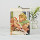 Vintage Babydusche für Männer, Mann-Dusche, Dadche Einladung (Stehend Vorderseite)