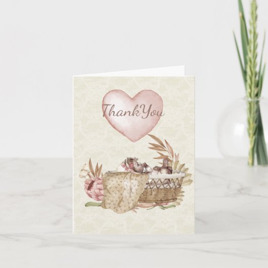 Vintage Babydusche geklappt dank Karte (Vorderseite)