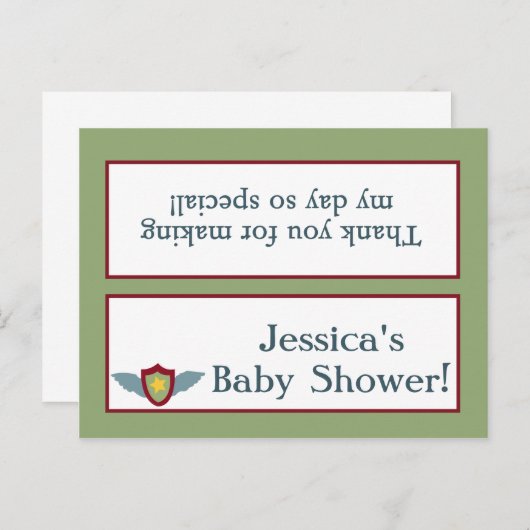 Vintage Babydusche Goody Bag Toppers Einladungspostkarte (Vorne/Hinten)