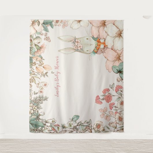 Vintage Babydusche Hintergrund Creme Wandteppich (Vorderseite)