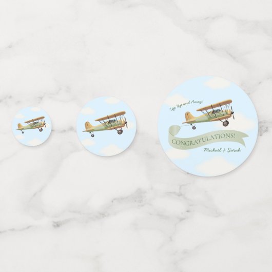 Vintage Babydusche Konfetti (Vorderseiten)