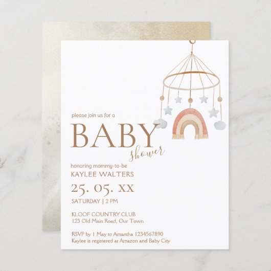 Vintage Babydusche mit mobilem Budget (Vorne/Hinten)