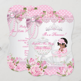 Vintage Babydusche Niedlich Girl Pink Rose Tee Par Einladung