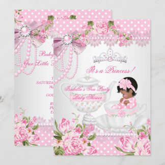 Vintage Babydusche Niedlich Girl Pink Rose Tee Par Einladung