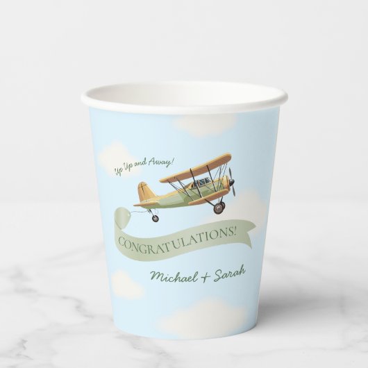 Vintage Babydusche Pappbecher (Rückseite)