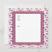 Vintage Babydusche Rosa Blau Einladung (Rückseite)