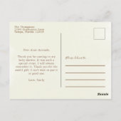 Vintage Babydusche Wasserfarbenkarre Danke Postkarte (Rückseite)