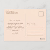 Vintage Babydusche Wasserfarbenkarre Danke Postkarte (Rückseite)