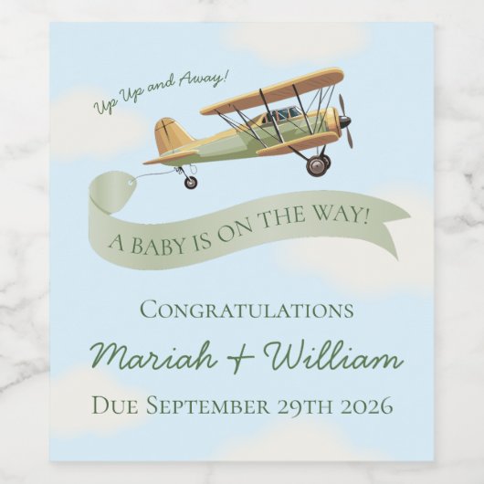 Vintage Babydusche Weinetikett (Einzelnes Label)