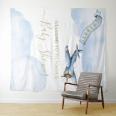 Vintage Babydusche XL Wandteppich (Beispiel (Horizontal))