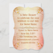 Vintage Babyfußwald-Babydusche Einladung (Rückseite)