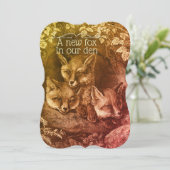 Vintage Babyfußwald-Babydusche Einladung (Stehend Vorderseite)