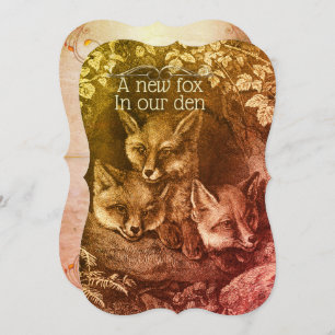 Vintage Babyfußwald-Babydusche Einladung