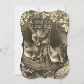 Vintage Babyfußwald-Babydusche Einladung (Vorderseite)