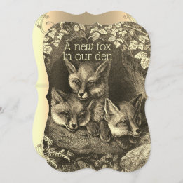 Vintage Babyfußwald-Babydusche Einladung