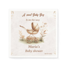 Vintage-Babykorbtischserviette für Baby Shower