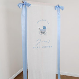 Vintage-Babyparty-Willkommensschild, Blau toile de Banner