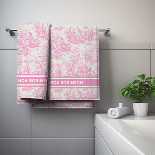 Vintage Babypinke Badhandtuch Set