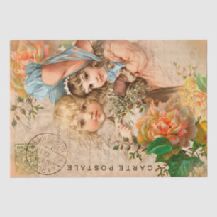 Vintage-Babys-Postkarten-Decoupage-Seidenpapier Seidenpapier