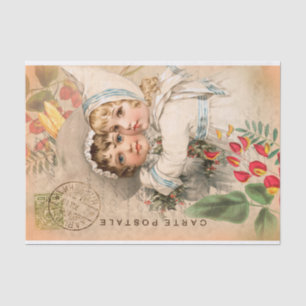 Vintage-Babys-Postkarten-Decoupage-Seidenpapier Seidenpapier