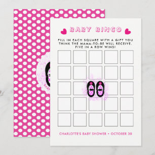 Vintage-Babyschuhe Baby Shower Bingo Spiel Einladung
