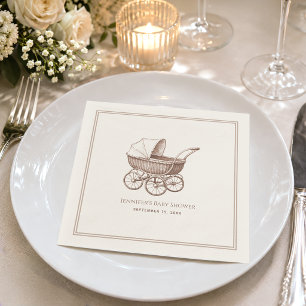 Vintage-Babytrage Brown Sepia Kinderwagen Baby-Par Serviette