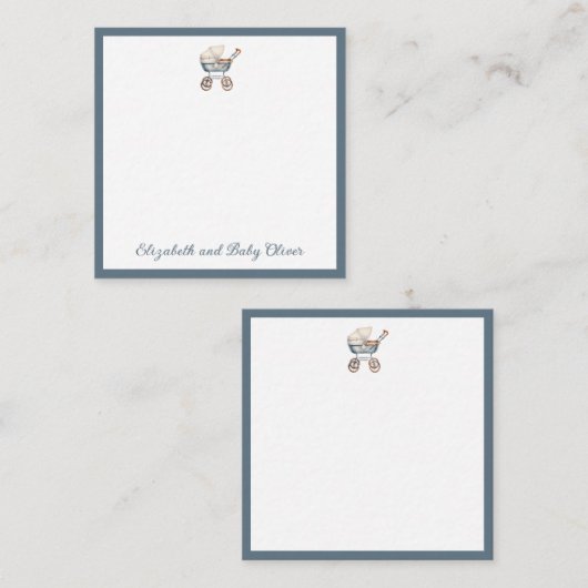 Vintage Babyträgt Mitteilungskarte (Vorne/Hinten)