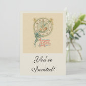 Vintage Babyuhr für neue Jahre Einladung (Stehend Vorderseite)