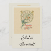 Vintage Babyuhr für neue Jahre Einladung (Vorne/Hinten)