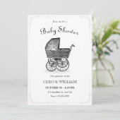 Vintage Babywanne Einladung (Stehend Vorderseite)