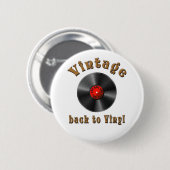 Vintage-Back-to-Vinyl-Schallplatten-Kunst Button (Vorne & Hinten)