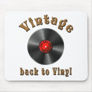 Vintage-Back-to-Vinyl-Schallplatten-Kunst Mousepad