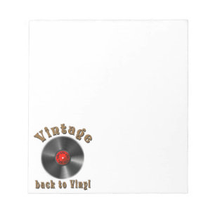 Vintage-Back-to-Vinyl-Schallplatten-Kunst Notizblock