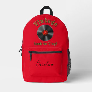 Vintage-Back-to-Vinyl-Schallplattenkunst Bedruckter Rucksack