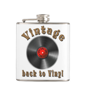 Vintage-Back-to-Vinyl-Schallplattenkunst Flachmann