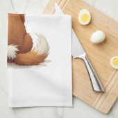 Vintage Back View Dog Illustration on White Backgr Geschirrtuch (Viertel Falte)