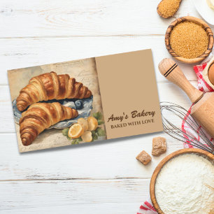 Vintage-Bäcker-Pâtissier-Croissant-Brot-Bäckerei Visitenkarte