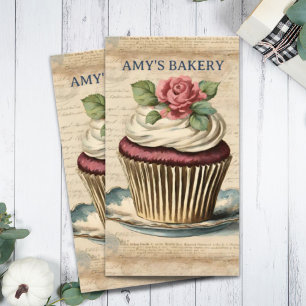 Vintage-Bäcker-Pâtissier-Torte-Bäckerei-Cupcake Visitenkarte