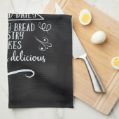 Vintage Bäckerei Brotkartentafel Geschirrtuch (Viertel Falte)