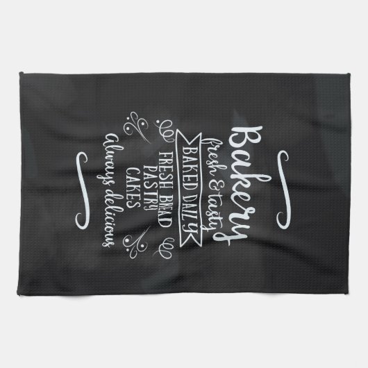 Vintage Bäckerei Brotkartentafel Geschirrtuch (Horizontal)