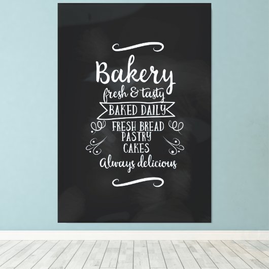 Vintage Bäckerei Brotkartentafel Leinwanddruck (Insitu (Holzboden))