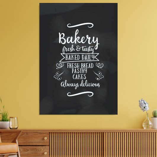 Vintage Bäckerei Brotkartentafel Leinwanddruck (Insitu (Wohnzimmer))